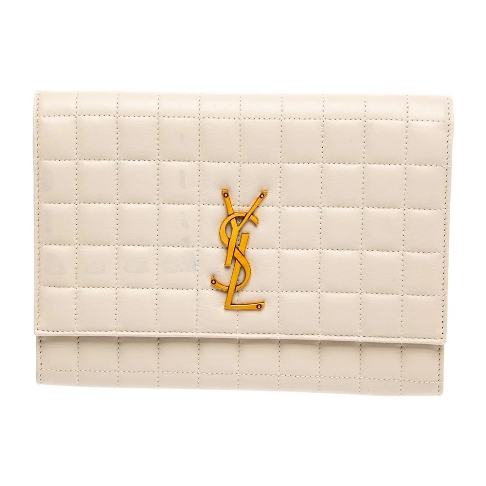 Saint Laurent YSL quilted leather clutch